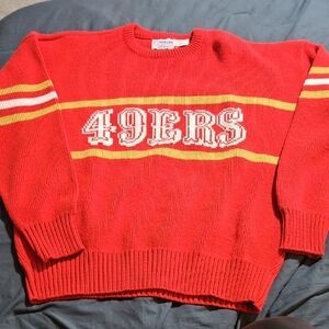 NFL Red and Yellow 49ers Crew Neck Sweater